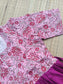 Cotton / Raw silk Maternity Maxi/Gown in center zip - Festival Collection- Full cotton lining - Light Pink with dark pink