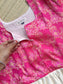 Raw silk Maternity Maxi/Gown in center zip - Festival Collection- Full cotton lining - Half white with pink