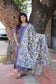 Chettinad Cotton -2 pc set -Maternity Maxi/Gown - Festival Collection -Full cotton lining- Double side zip with dupatta- Purple