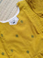 Handloom Cotton Maternity Feeding Gown / maxi / Double side zip - mustard and Green butta