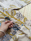 Block printed kalamkari cotton Maternity 2 pc chudidhar set [ Top with double side zip, and dupatta - Blue and yellow