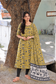Block printed kalamkari cotton Maternity 2 pc chudidhar set [ Top with double side zip, and dupatta - Green fish
