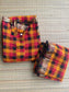Cotton Maternity 2 pc chudidhar set [ Top with center zip, and dupatta] - Madras checks -A line Top - No side open