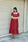 Mul Mul Cotton - Feeding/ Maternity Maxi/Gown - Cotton lining /Double side zip - Red Checks