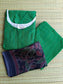 Maternity 3 pc chudidhar set [ Top with center zip, pant and dupatta] - Green