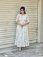 Premium Muslin- Feeding/ Maternity Maxi/Gown - Cotton lining /Double side zip -White with Parachute