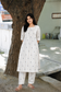 Onam special Maternity 2 pc chudidhar set [ Top with double side zip, and pant] -White and black butta