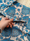 Block printed kalamkari cotton Maternity 2 pc chudidhar set [ Top with double side zip, and dupatta - Ramar green flower