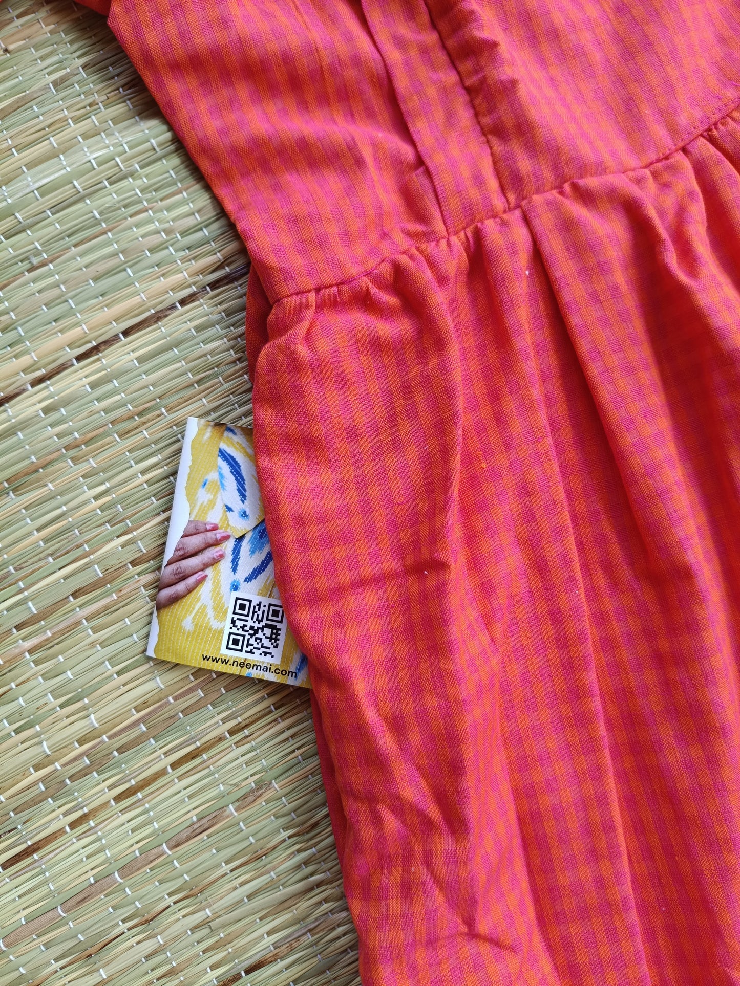Mul Mul Cotton - Feeding/ Maternity Maxi/Gown - Cotton lining /Double side zip -  Pink Checks (Copy)