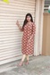 Center zip Kalamkari Cotton   Normal /Feeding kurti -  Red elephant