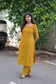 Raw Silk Maternity 3 Pc Chudidhar Set – Yellow /Double side Zip (Side Open Top)