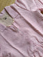 Popcorn Cotton - Feeding/ Maternity Maxi/Gown - Cotton lining /Center zip -Collar White with pink stripe