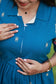 Handloom Jamdani - Maternity / Feeding - Maxi/Gown - Cotton Lining - Center Zip-Blue