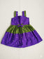 Girl  Baby Dess/ Raw silk - Purple and green