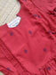 Handloom Cotton Maternity Feeding Gown/ maxi/  Double Side Zip- Red with blue butta