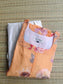 Raw silk Maternity Maxi/Gown in center zip - Festival Collection- Full cotton lining - Half white with orange flower