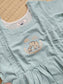 Premium Cotton Maternity Feeding Dress –Pastel  Green/Double Side Nursing Zip( elephant embroidery Design)