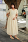 Sandalwood - Maternity / Feeding - Maxi/Gown - Cotton Lining - Double side Zips - stripes off white