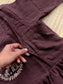 Muslin Cotton Maternity Feeding Dress – Brown| Double Side Nursing Zip( elephant embroidery Design)