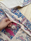 Block printed kalamkari cotton Maternity 2 pc chudidhar set [ Top with double side zip, and dupatta - Pink and blue