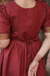 Chettinad Cotton -2 pc set -Maternity Maxi/Gown - Festival Collection -Full cotton lining- Double side zip with dupatta- Marron