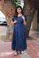 Chettinad Cotton -2 pc set -Maternity Maxi/Gown - Festival Collection -Full cotton lining- Double side zip with dupatta- Navy blue And Sandal