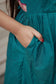 Handloom cotton - Maternity / Feeding - Maxi/Gown -Full Cotton Lining - Double side Zips - Peacock Green