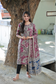 Block printed kalamkari cotton Maternity 2 pc chudidhar set [ Top with double side zip, and dupatta - Pink and sandal flower