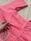 Muslin Cotton Maternity Feeding Dress – Peach| Double Side Nursing Zip( elephant embroidery Design)