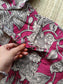 Block printed kalamkari cotton Maternity 2 pc chudidhar set [ Top with double side zip, and dupatta - Pink and sandal flower