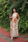 Kalamkari cotton- Feeding/ Maternity Maxi/Gown - Cotton lining  / Double side zip- Brown with sandal