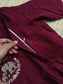 Muslin Cotton Maternity Feeding Dress – Maroon| Double Side Nursing Zip( elephant embroidery Design)