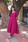 Raw Silk Maternity 3 Pc Chudidhar Set –  Pink (Center Zip, No Side Top)