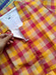 Madras checks Cotton - Feeding/ Maternity Maxi/Gown - Cotton lining /Center zip -Small check yellow and red