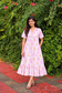 Muslin Collar A line Dress (Relaxed Fit) – Light Pink|Front 4 Button Openable  Maternity & Feeding/Casual wear Dress