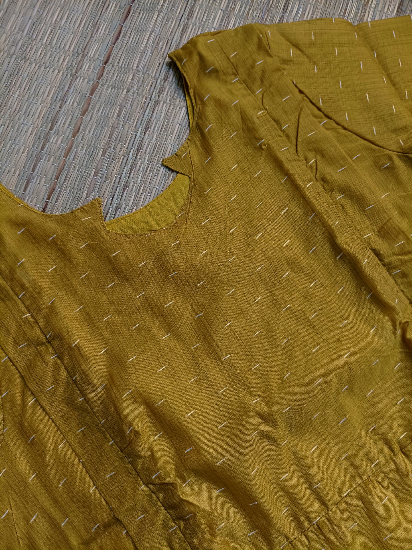 Raw Silk Maternity 3 Pc Chudidhar Set – Yellow /Double side Zip (Side Open Top)