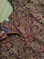 Kalamkari Cotton  A line Maternity Feeding Kurti /Center Zip(Dress length 45 inches)- Violet leaf