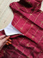 Raw Silk Center zip Cotton   Normal /Feeding kurti -  Marron checks