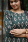 Cotton /Maternity 3 pc chudidhar set [ A line Top with double side zip, pant and dupatta] -Green ( No side open top)