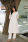 Onam special Maternity 2 pc chudidhar set [ Top with double side zip, and pant] -White and Green butta