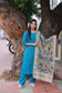 Maternity 3 pc chudidhar set [ Top with center zip, pant and dupatta] -Blue