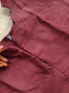 Block printed kalamkari cotton  3 pc chudidhar set [ Top with center zip, pant and dupatta] - Brown  Kalamkari