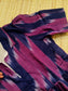 Ikkat Cotton Maternity Feeding Gown/ Maxi / Center zip– purple with Navy blue