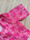 Raw silk Maternity Maxi/Gown in center zip - Festival Collection- Full cotton lining - Half white with pink