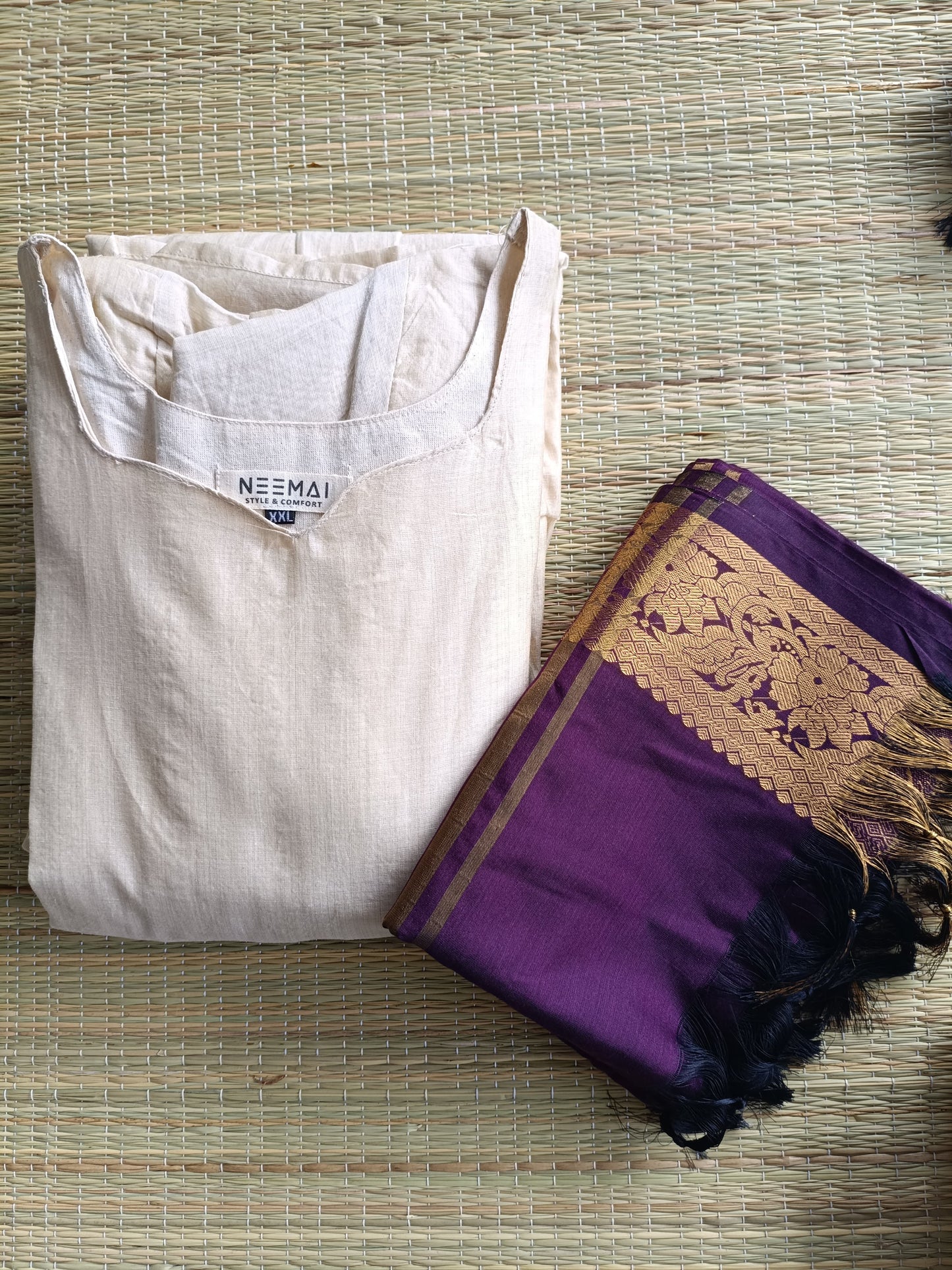 Silk Dupatta - Purple