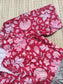 Cotton / Raw silk Maternity Maxi/Gown in center zip - Festival Collection- Full cotton lining - silver with red leaf