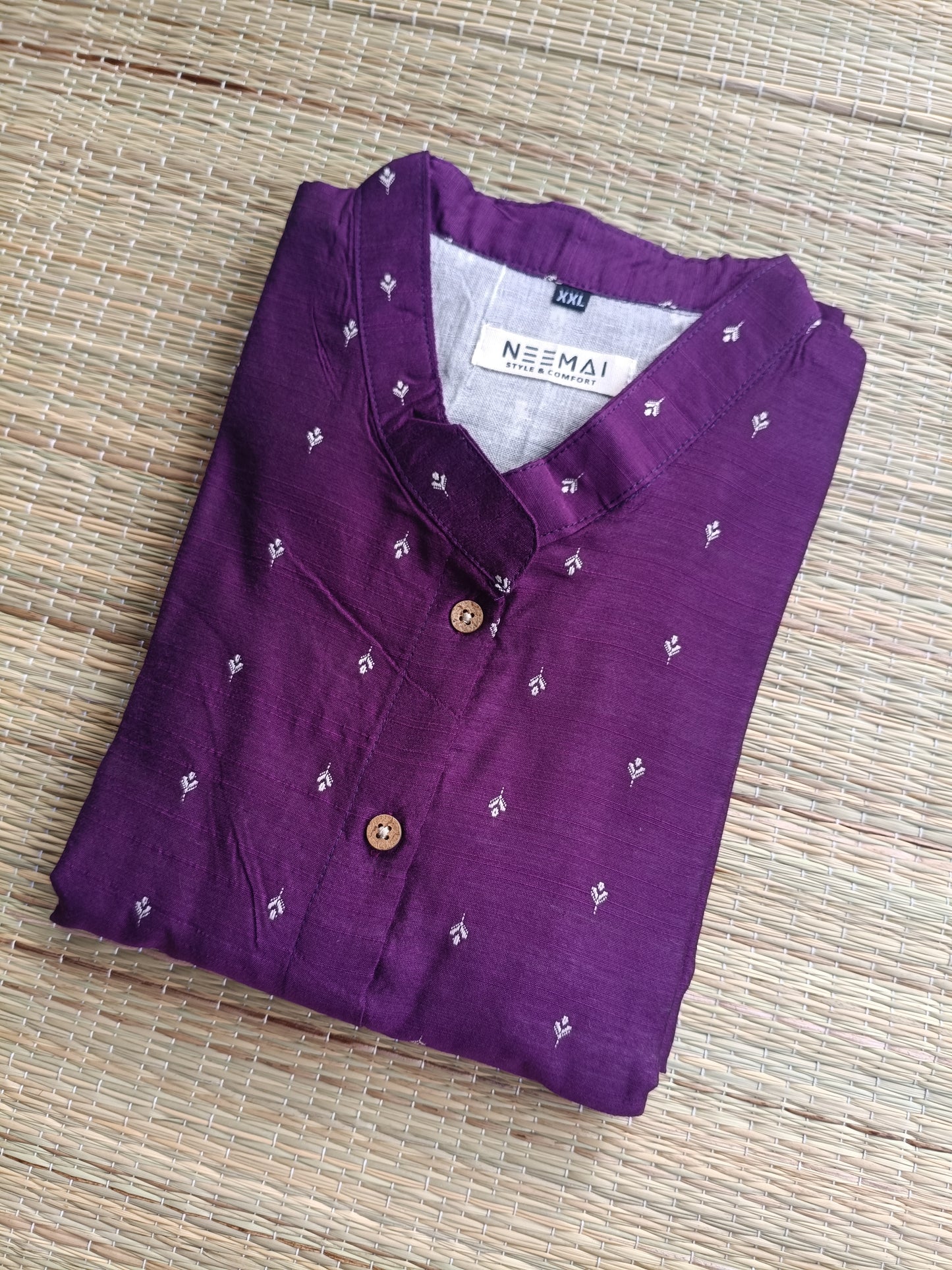 Raw silk Kurti/ Front 4 button operable( optional feeding) -used to Normal wear kurti - purple