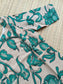 Block printed kalamkari cotton Maternity 2 pc chudidhar set [ Top with double side zip, and dupatta - Green Flower