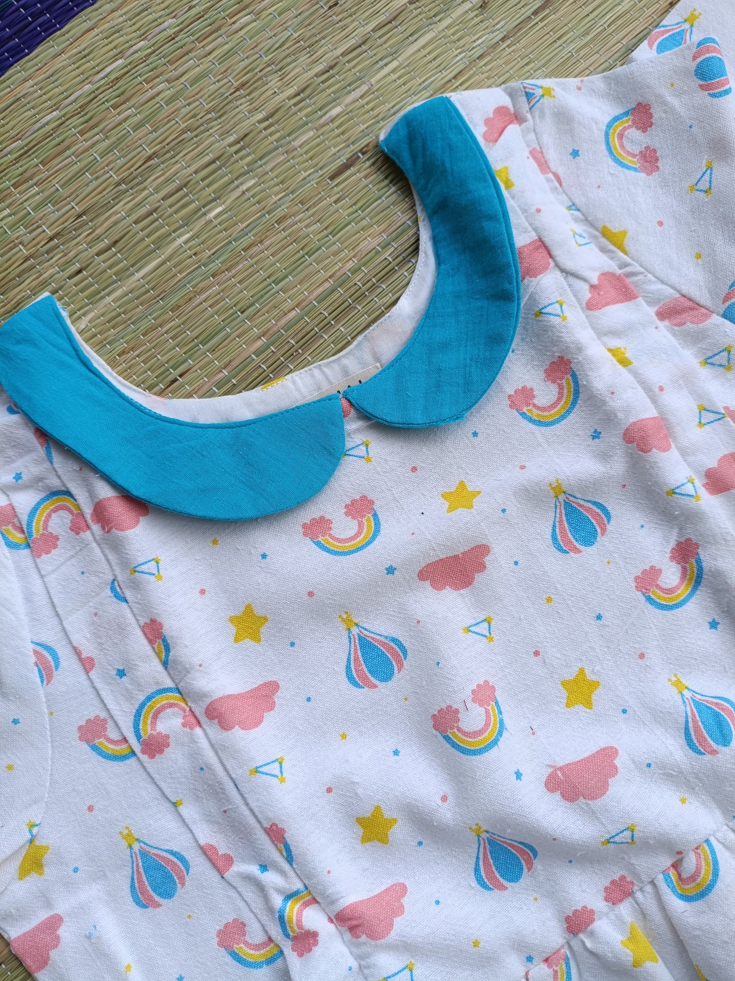 Cotton - Feeding/ Maternity Maxi/Gown - Cotton lining /Double side zip - Mini Rainbow - Photoshoot