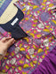 Cotton / Raw silk Maternity Maxi/Gown in center zip - Festival Collection- Full cotton lining - Violet with violet flower